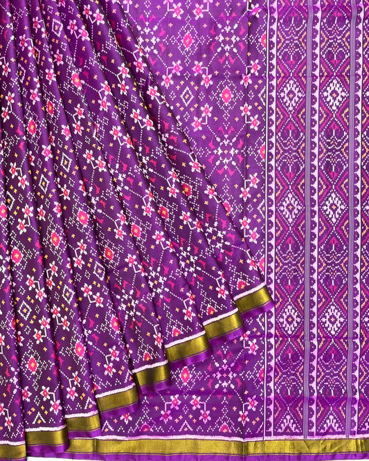 Purple Navratan Patola Saree