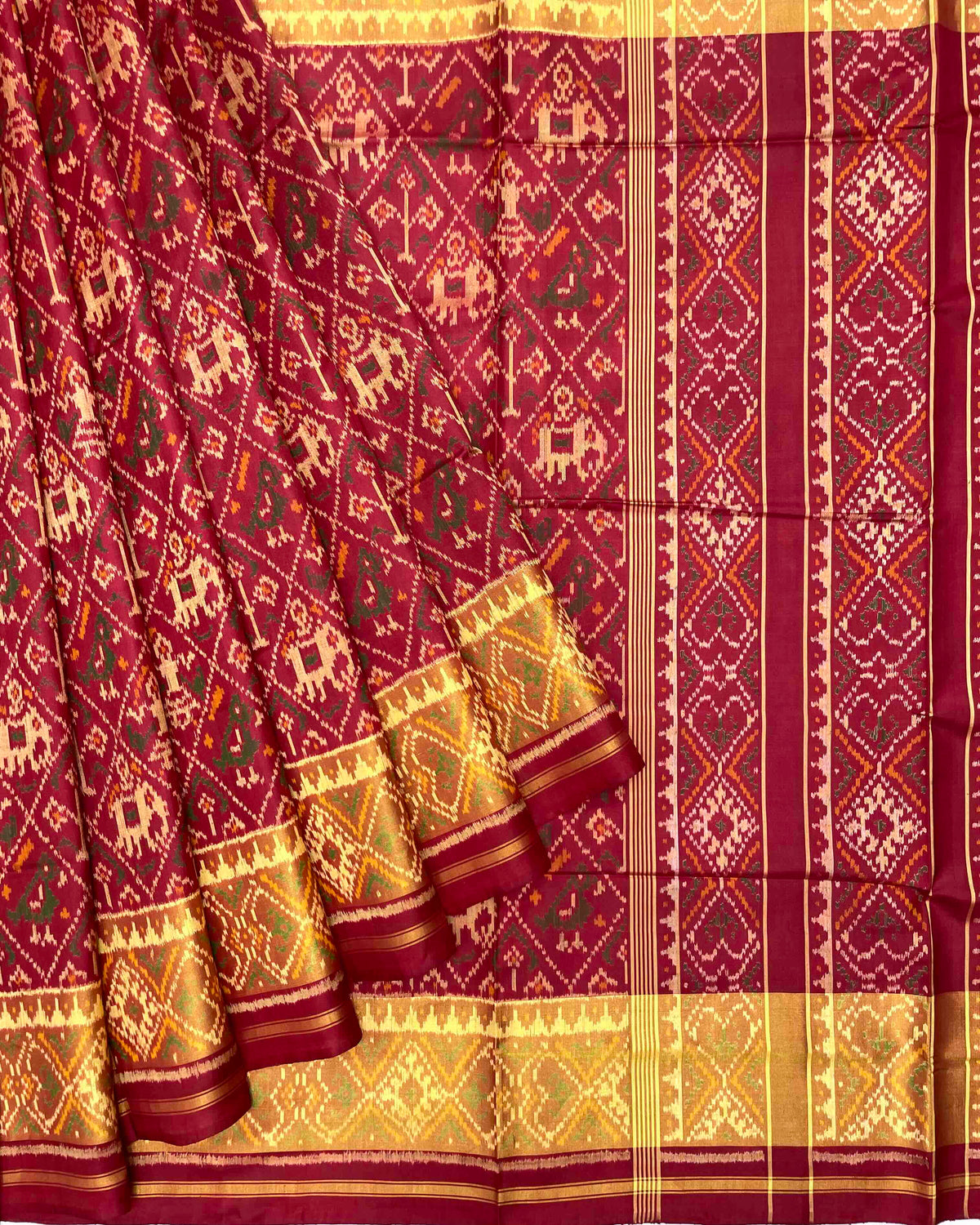 Maroon Narikunj Patola Saree