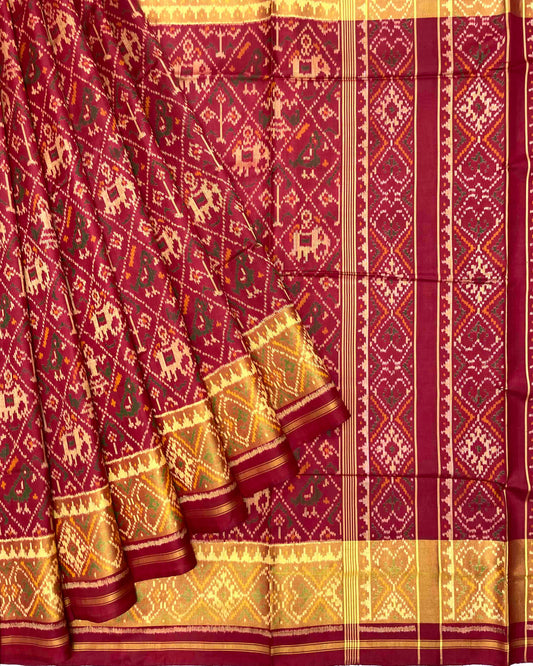 Maroon Narikunj Patola Saree