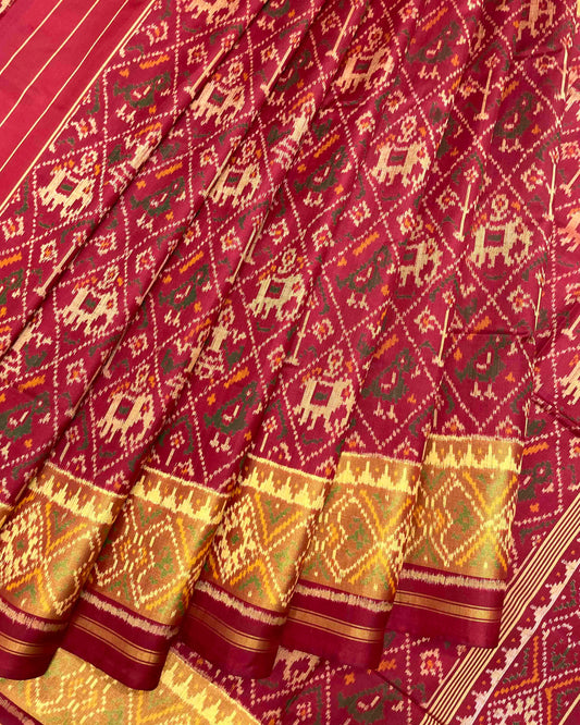 Maroon Narikunj Patola Saree