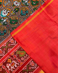 Red & Orange Narikunj Patola Saree