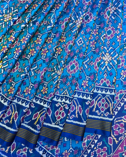 Blue & Turquoise Navratan Patola Saree