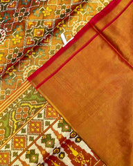 Red & Rust Navratan Tissue Patola Saree