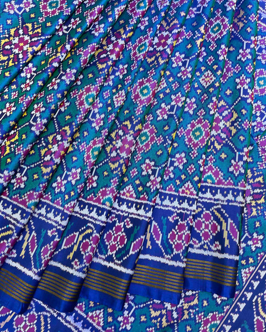 Blue & Turquoise Navratan Patola Saree