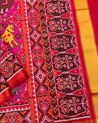 Red & Pink Big Figure Chhabdi Narikunj Patola Saree