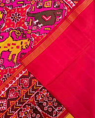 Red & Pink Big Figure Chhabdi Narikunj Patola Saree