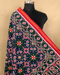 Red & Blue Navratan Patola Dupatta