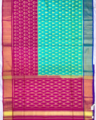 Pink & Sea Green Fancy Design with Scut Border Patola Saree