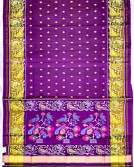 Purple Doted with Peacock Pallu Patola Saree