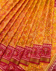 Red & Mustard Navratan Patola Saree