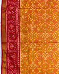 Red & Mustard Navratan Patola Saree