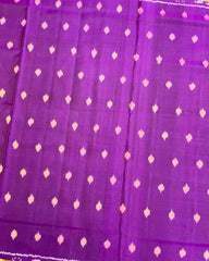 Purple Doted with Peacock Pallu Patola Saree