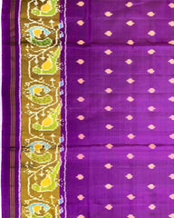 Purple Doted with Peacock Pallu Patola Saree