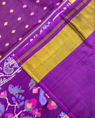 Purple Doted with Peacock Pallu Patola Saree