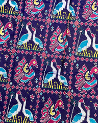 Pink & Navy Blue Swan Peacock Patola Saree