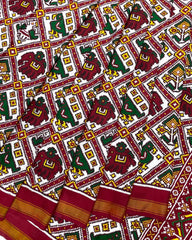 Red & White Narikunj Patola Saree