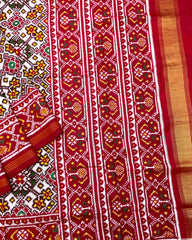 Red & White Navratan Patola Saree