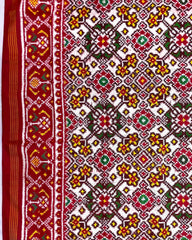 Red & White Navratan Patola Saree