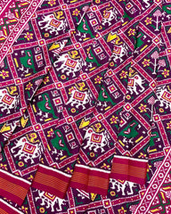 Pink & Purple Narikunj Patola Saree