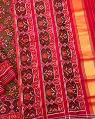 Red & Green Navratan Patola Saree