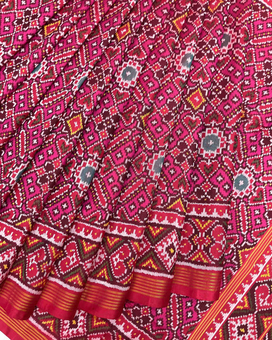 Red & Pink Manekchowk Patola Saree