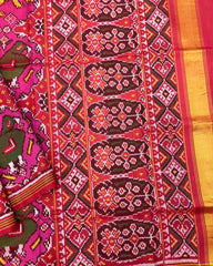 Red & Pink Big Figure Narikunj Chhabdi Design Patola Saree