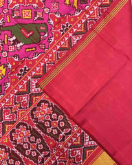 Red & Pink Big Figure Narikunj Chhabdi Design Patola Saree