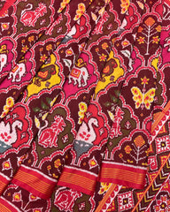 Red & Multicolour Narikunj Patola Saree