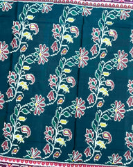 Pink & Peacock Green Blue Shaded Fancy Flower Patola Saree