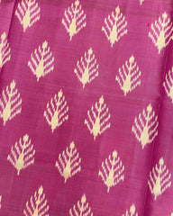 Sky Blue & Pink Fancy Leaves Patola Saree