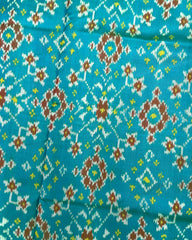 Blue & Sky Turquoise Shaded Navratan Patola Saree