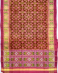 Pink & Rust Brown Navratan Patola Saree