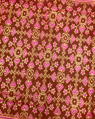 Pink & Rust Brown Navratan Patola Saree