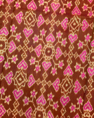 Pink & Rust Brown Navratan Patola Saree