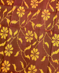 Pink & Rust Brown Fancy Flower Patola Saree