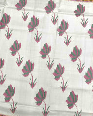 Light Pink & Off White Fancy Flower Patola Saree