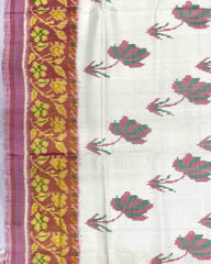 Light Pink & Off White Fancy Flower Patola Saree