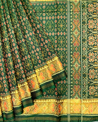 Green Fancy Flower Design Patola Saree