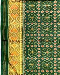 Green Fancy Flower Design Patola Saree