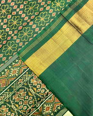 Green Fancy Flower Design Patola Saree