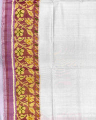 Light Pink & White Plain Patola Saree