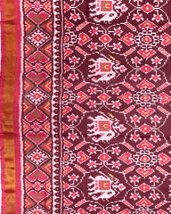 Carrot Pink Elephant Manekchowk Patola Saree