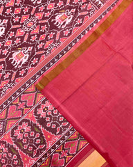 Carrot Pink Elephant Manekchowk Patola Saree