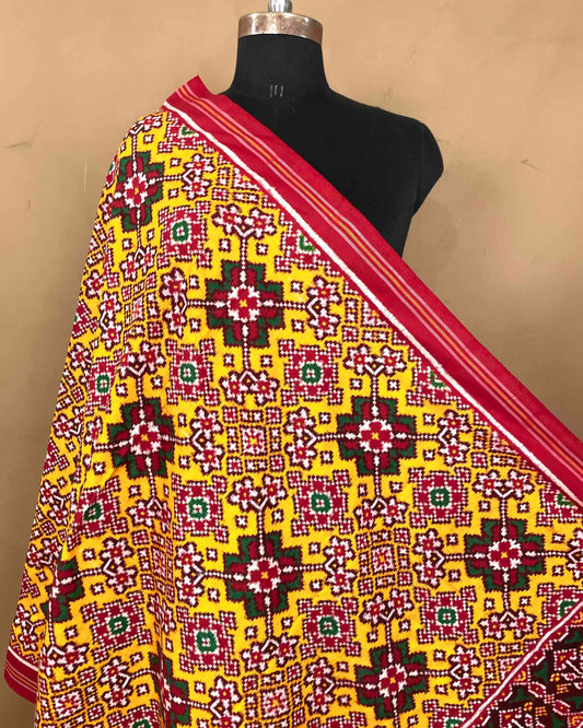 Red & Yellow Navratan Patola Dupatta