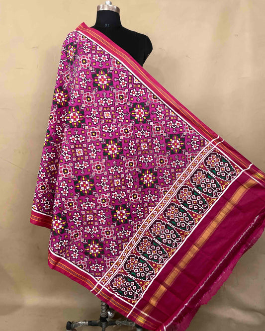 Pink Light Dark Shade Navratan Patola Dupatta