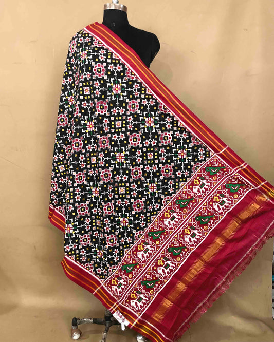 Red & Black Navratan Patola Dupatta