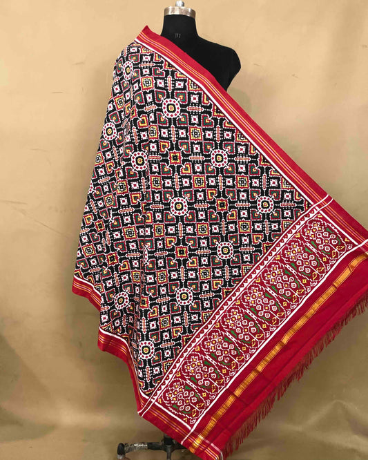 Red & Black Manekchowk Patola Dupatta