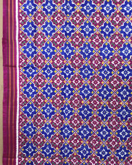 Pink & Blue Buttoful Patola Dupatta