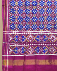 Pink & Blue Buttoful Patola Dupatta