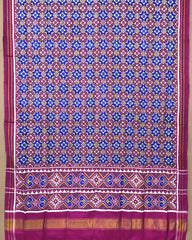 Pink & Blue Buttoful Patola Dupatta